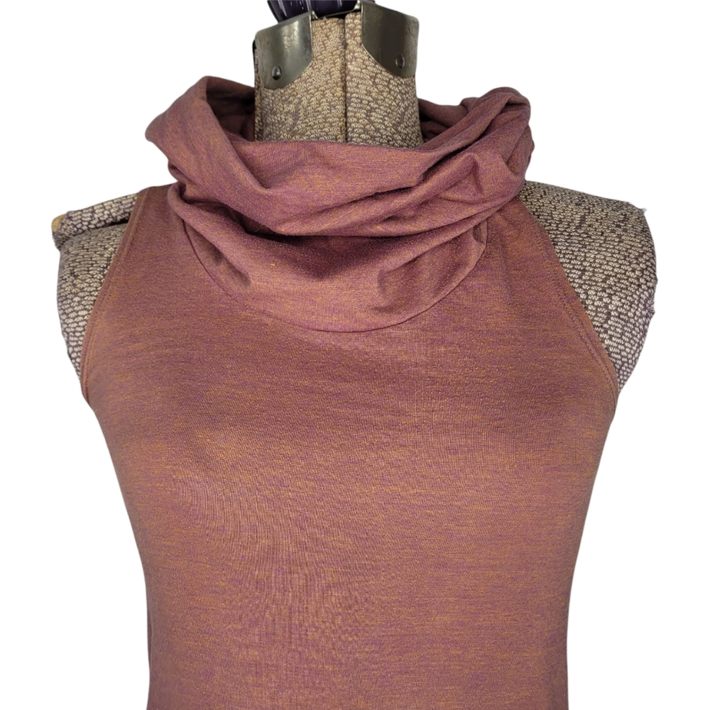 American Apparel mauve bodycon sleeveless cowl neck dress size small - Picture 4 of 8